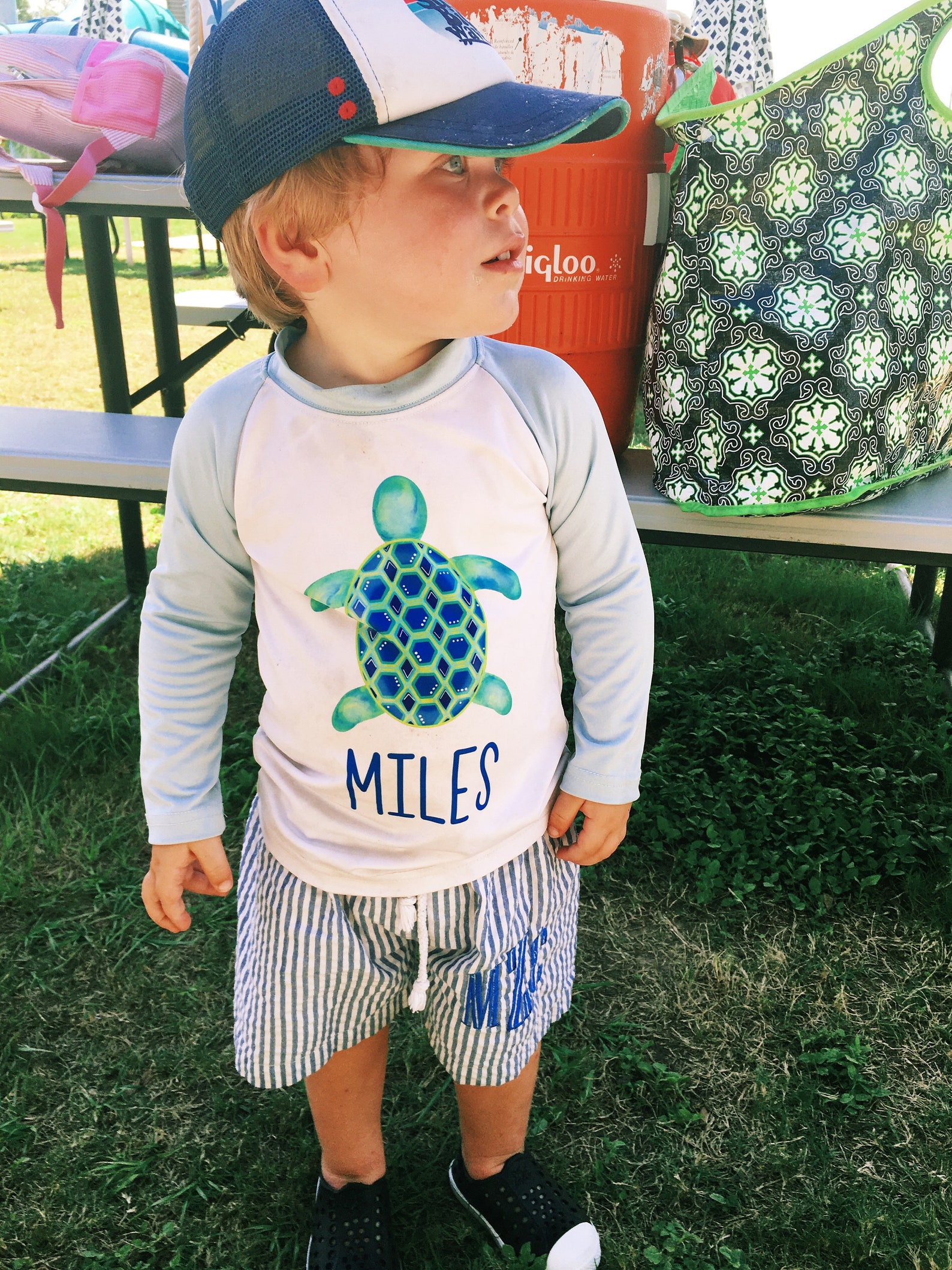 Turtle Rash Guard Boys Long Sleeve Rash Guard, Sea Turtle Print Rash Guard, Boys ...