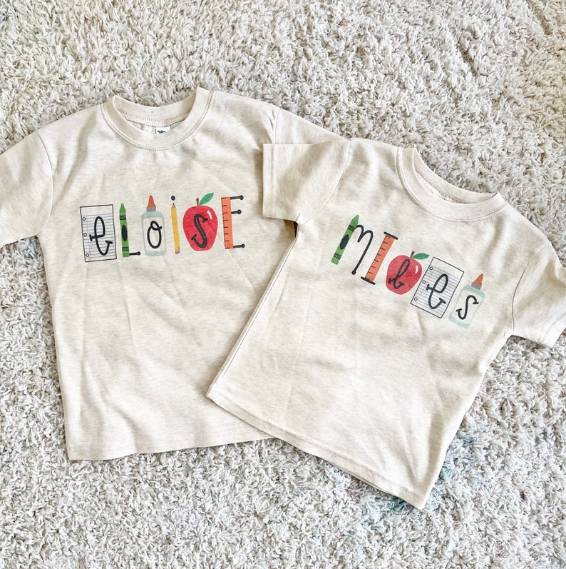 Kids back to school shirt, personalized toddler school shirt, first day of school shirt image 4