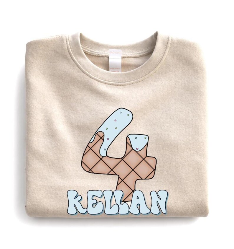 Ice Cream Birthday Shirt, Girl's Birthday Tshirt, Toddler Birthday, Ice Cream Birthday Party Theme, Personalized Birthday Shirt image 10