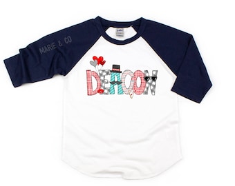 Personalized boys valentines shirt, baby boy personalized valentines shirt, toddler valentines shirt, valentine's name shirt for boys