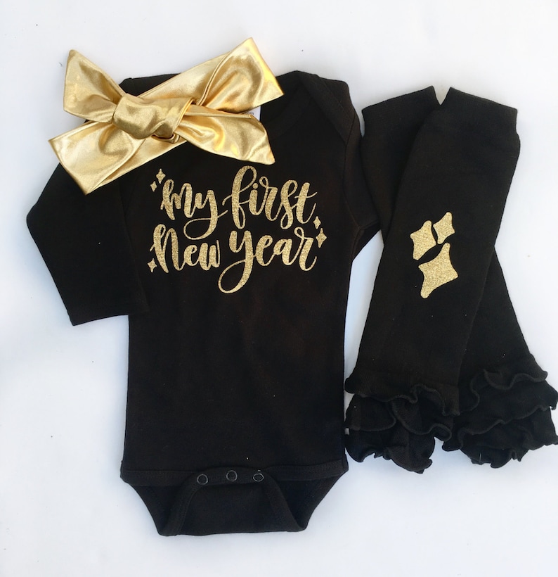 My First New Year Baby Girl New Years Outfit My 1st New Year Etsy