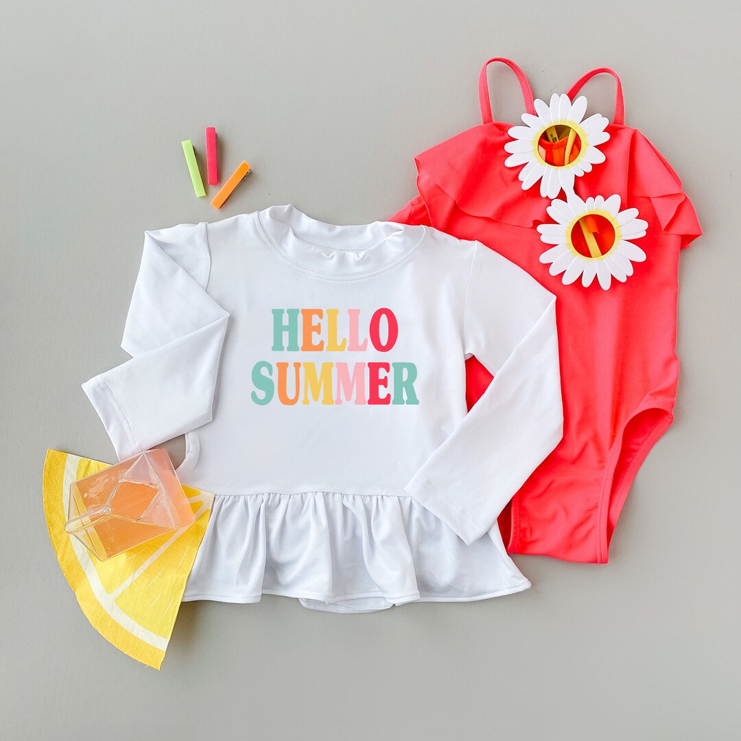 Girls Long Sleeve Rash Guard Top Baby Rash Guard Toddler Etsy