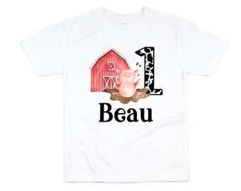 Farm Birthday Shirt, Farm Animal Birthday Theme Shirt, Boys Birthday Shirt, Girls Birthday shirt, cow birthday party