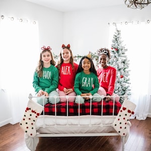 Kids Christmas Pajama inspired loungewear, Toddler Christmas Pajamas, Youth Christmas Pajamas, Christmas PJs, personalized christmas pjs image 4