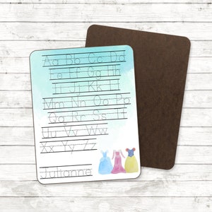 Personalisierte Trockenabwischtafel für Vorschulkinder, Schreibtafel für Kinder, Zahlenübungstafel für Kinder, Buchstabenverfolgungstafel