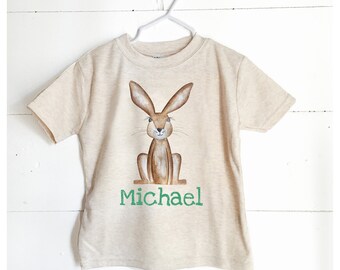 Boys Easter Bunny tshirt / Personalized Easter tshirt / Kids Bunny Shirt