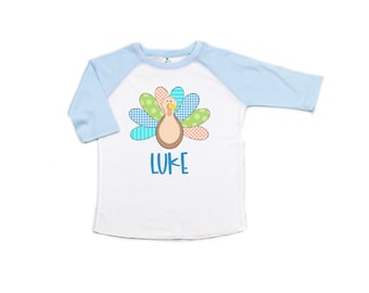 Boys Personalized Turkey Thanksgiving Shirt, patterned turkey shirt, Personalized Thanksgiving Shirt, Boys Thanksgiving Shirt