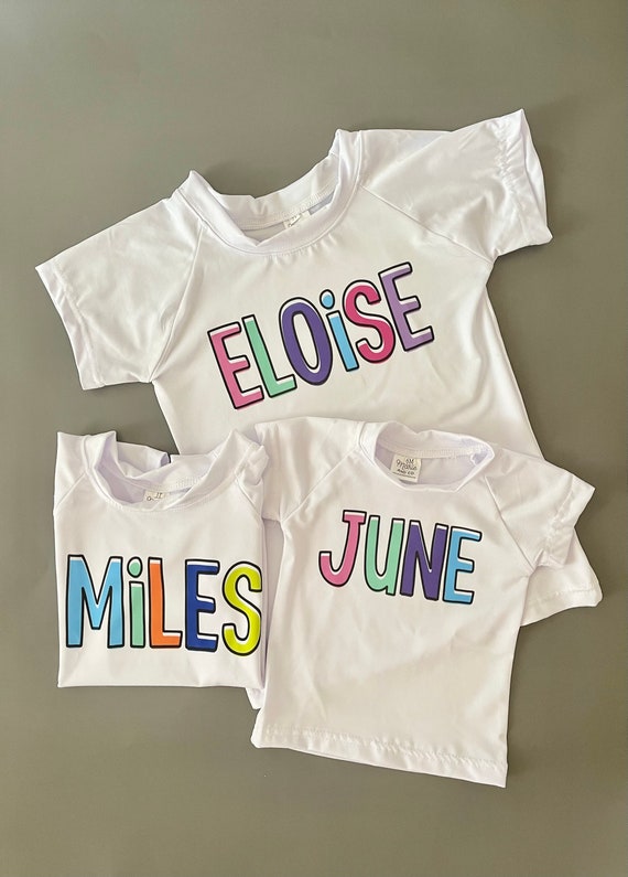 Girls Personalized Short Sleeve Rash Guard Girls Swim Shirt Toddler Rash Guard Kids UPF Swim Shirt Personalized Swim Top Etsy Canada