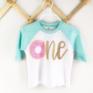 First Birthday Donut Outfit, Donut Birthday Shirt, First Birthday Party, Baby Girl First Birthday Shirt, Donut Birthday Party