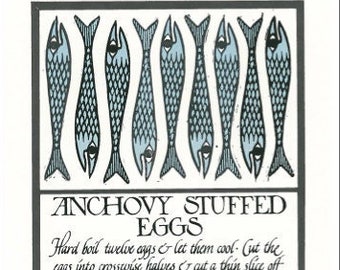 Anchovy Stuffed Eggs, David Lance Goines, Alice Waters, Recipes Suitable for Framing