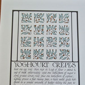 Yoghourt Crepes, David Lance Goines, Alice Waters, Recipes Suitable for Framing
