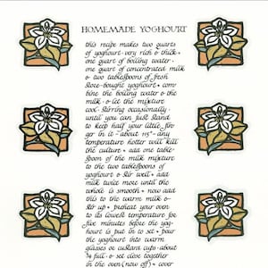 Homemade Yoghourt, David Lance Goines, Recipes Suitable for Framing
