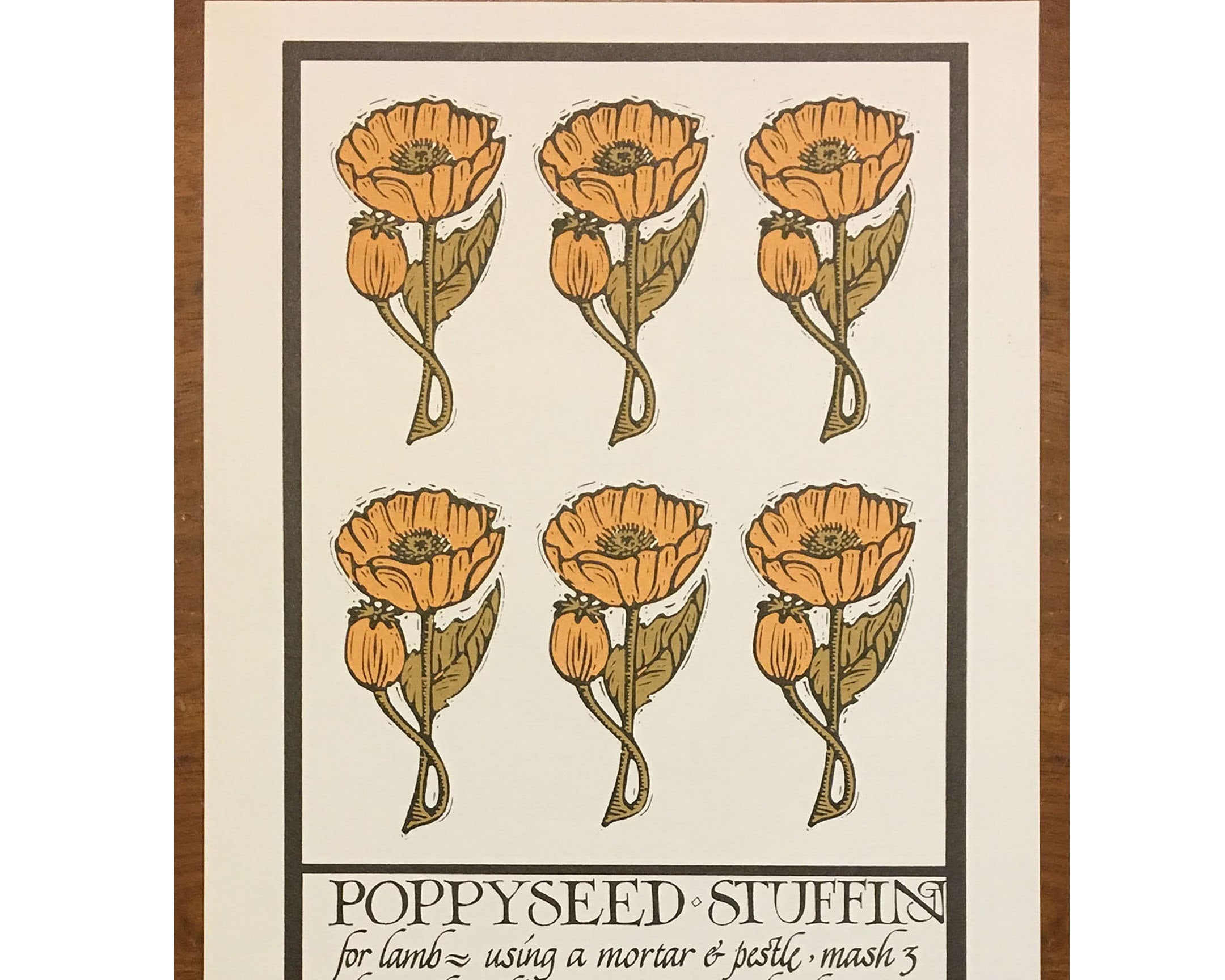 Poppyseed Stuffing, David Lance Goines, Alice Waters, Recipes Suitable for Framing