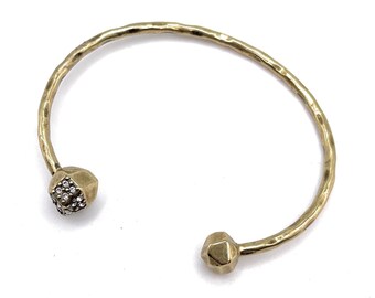 KRB0079 Silpada Brass Swarovski Crystal Cuff Bangle Bracelet