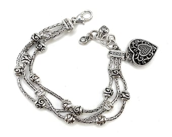 Bransoletka z zawieszką w kształcie serca Brighton Reno Reversible Heart Charm - 9889