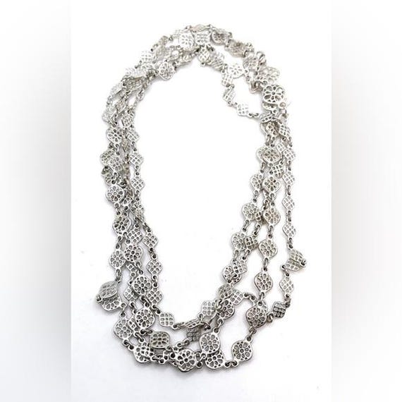 Devon Stella & Dot Long Silver Necklace