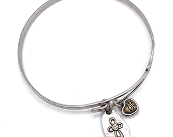 Pulsera rígida con dije de cruz de Brighton - 3663