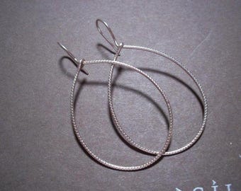 W2214 Silpada Sterling Silver Slimline Oval Hoop Earrings