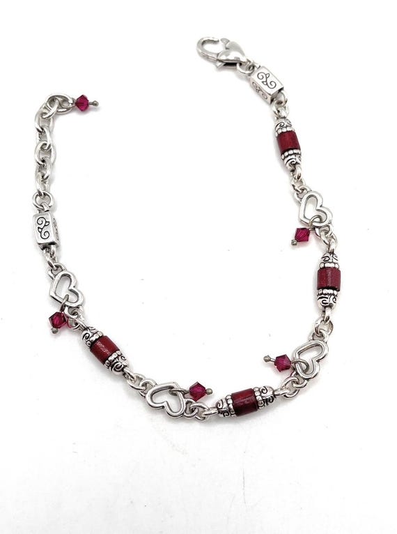 Brighton Red Beaded Heart Song Bracelet - 4378