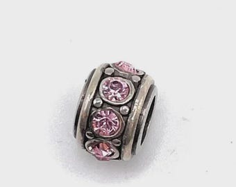 Brighton pink Crystal Spacer Charm - 9303