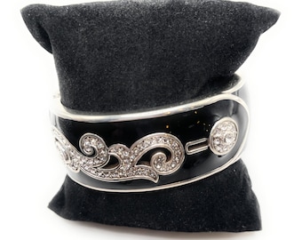 Pulsera con bisagras Brighton negra y plateada - 5314