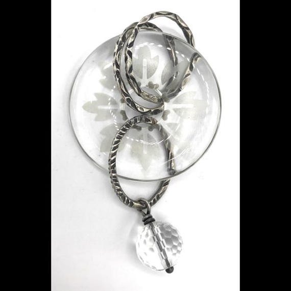 S1954 Retired Silpada etched glass pendant