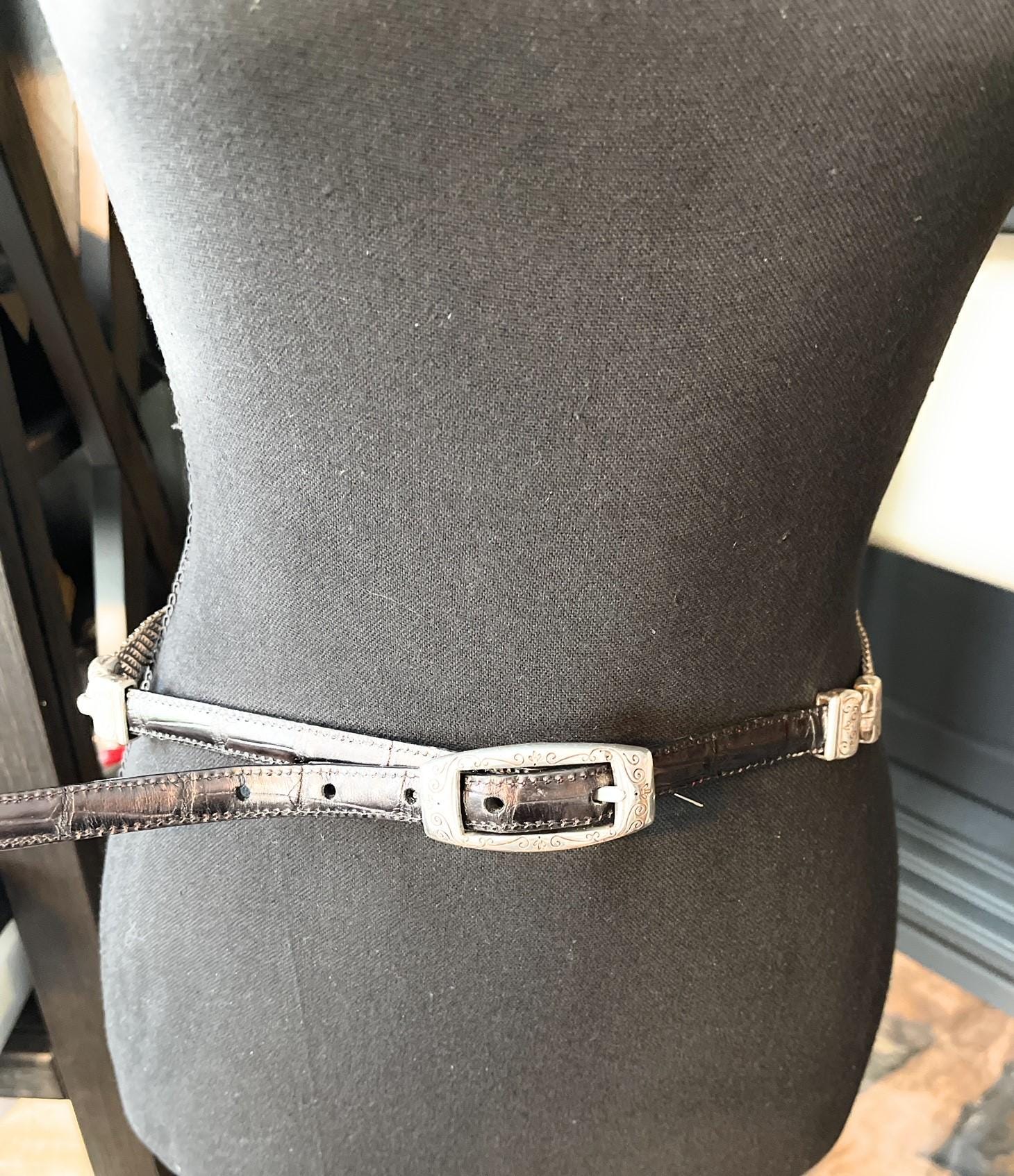 Brighton Red and Black Belt Brighton Leather Belt M Black Red Two Tone Croc Embossed  main image 2