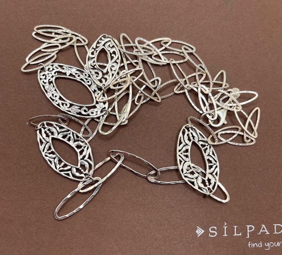 N2355 Retired Silpada Sterling Silver Link Necklace Israel