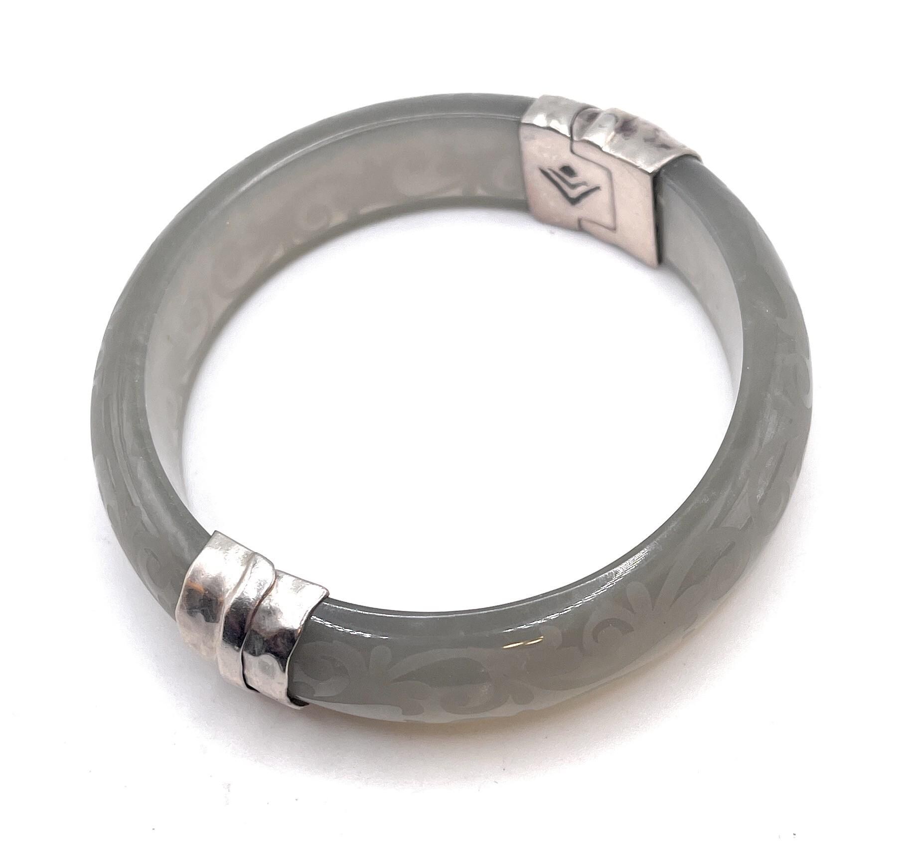 B2186 シルパダ 樹脂＆スターリングシルバー バングルブレスレット