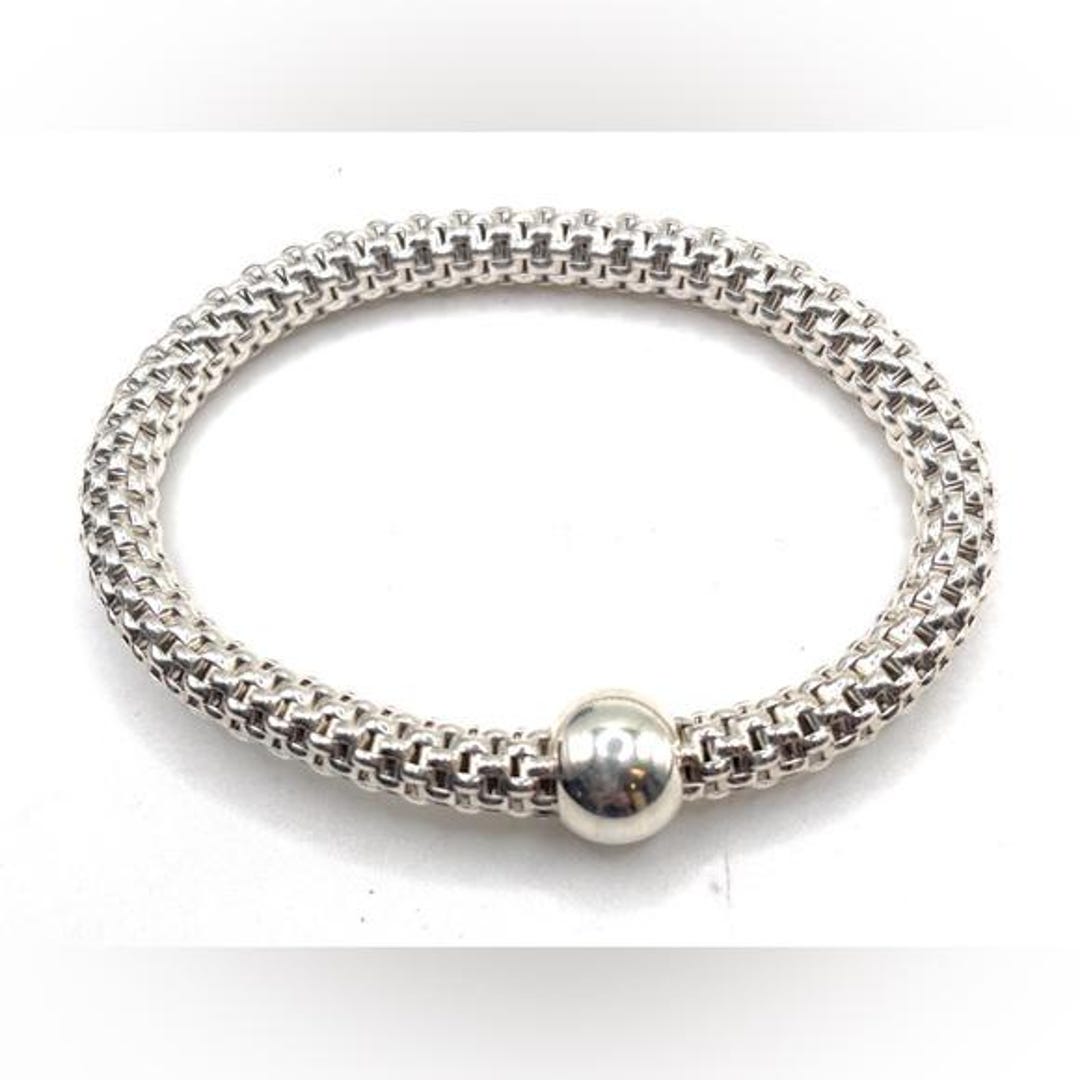 DUR Ahoi Bracciale Elastico Donna In Argento Sterling 925 Con Perle Blu E Sabbia - Design Marino, Lunghezza Regolabile