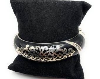 Brighton Black and Silver Hinged Bracelet - 5312