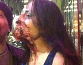 Zombie corre! Mascella superiore inferiore & gengive e naso ExposedZombie strappato fuori bocca Latex protesico molto dettagliate andThick GumsFree muscoli sangue Jar