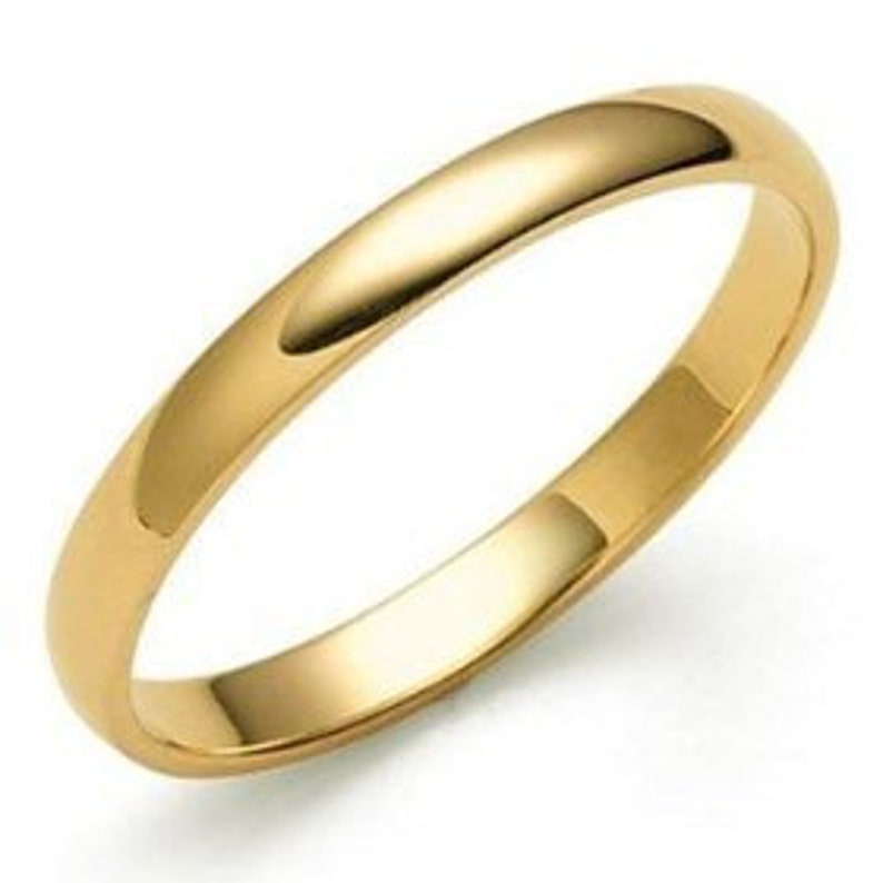 3mm 10K 14K 18K Solid Yellow Gold Wedding Bands Mens Womens - Etsy