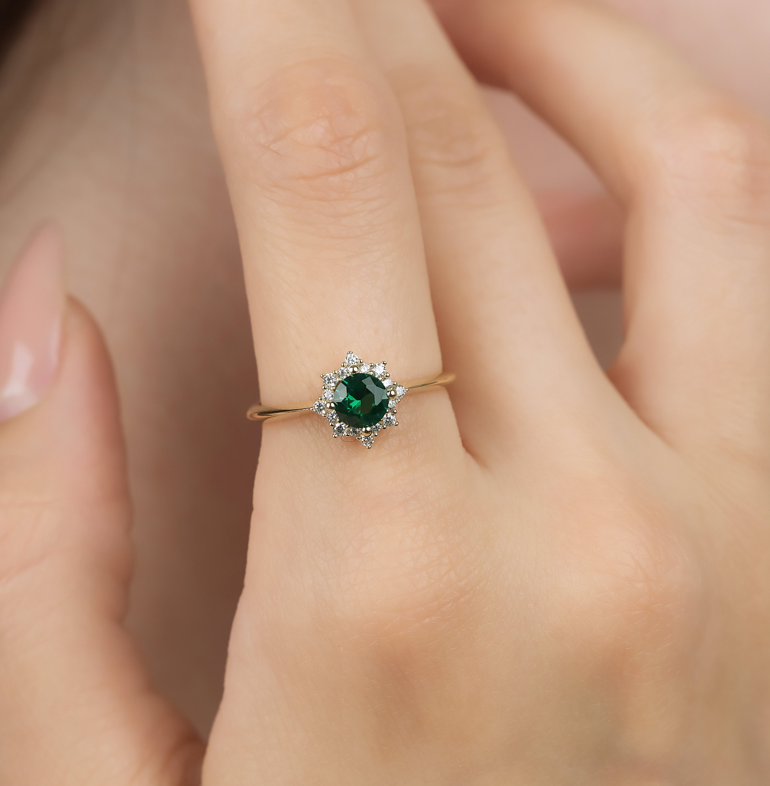 Buy Emerald Silver Rings | Panna Silver Rings