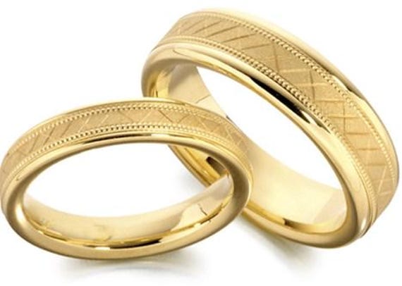 His and Hers Wedding Rings, Matching Wedding Bands Set 10K 14K