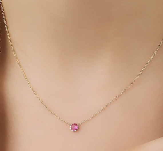 14k gold outlet ruby necklace