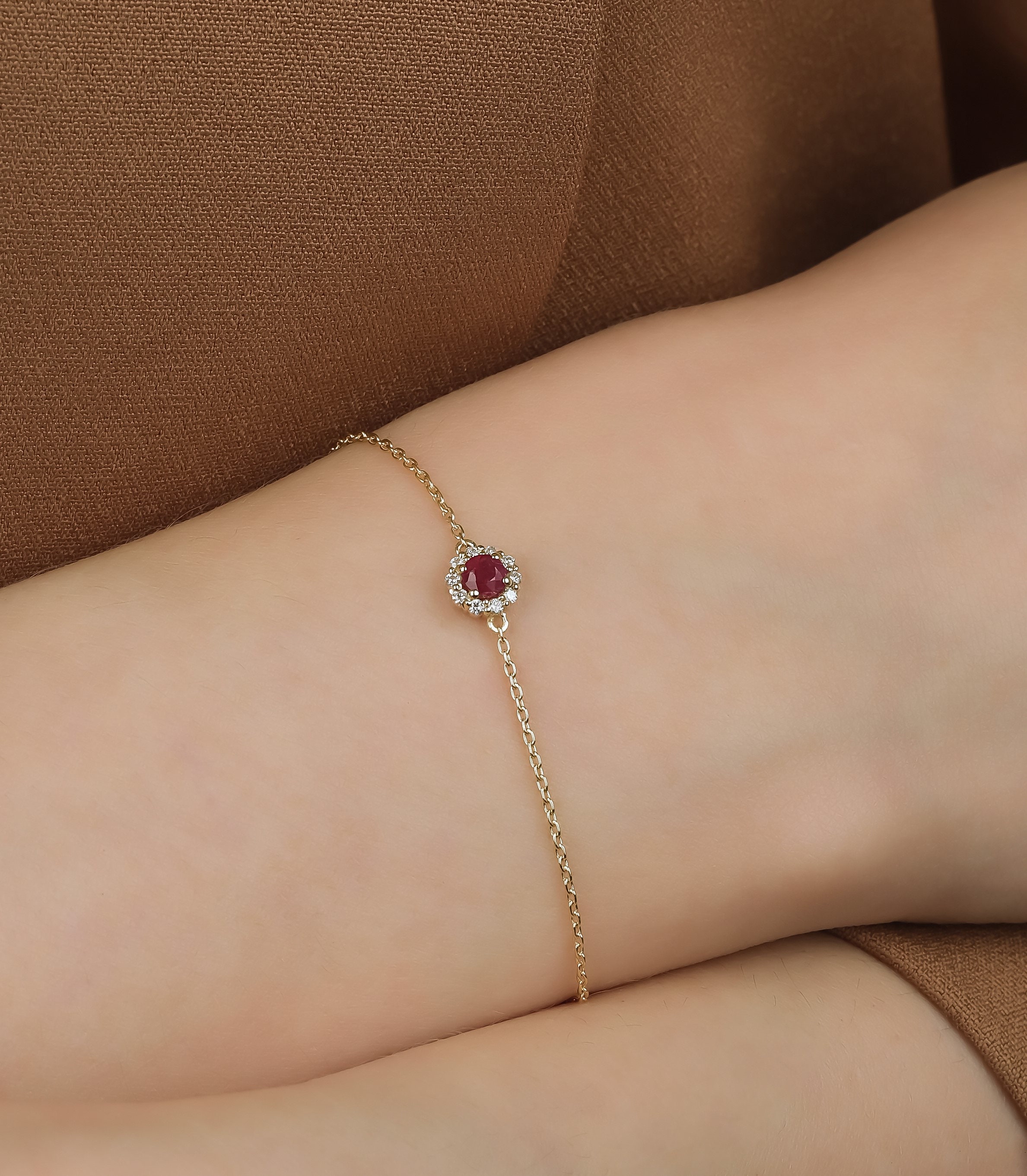 Genuine Ruby Anklet. Red Ruby Gemstone Ankle Bracelet. – Aziza Love