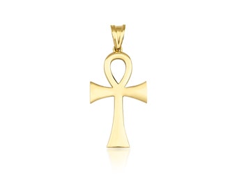 Cross Necklace, 14K Yellow Gold Cross Necklace, Cross Pendant , Small Cross Necklace, Baptism Gift, Crucifix Cross Necklace