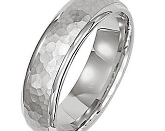 Mens Platinum Wedding Band ,Hammered Finish Platinum Mens Wedding Rings , Platinum Mens Wedding Bands, Platinum Rings, Rings for Men