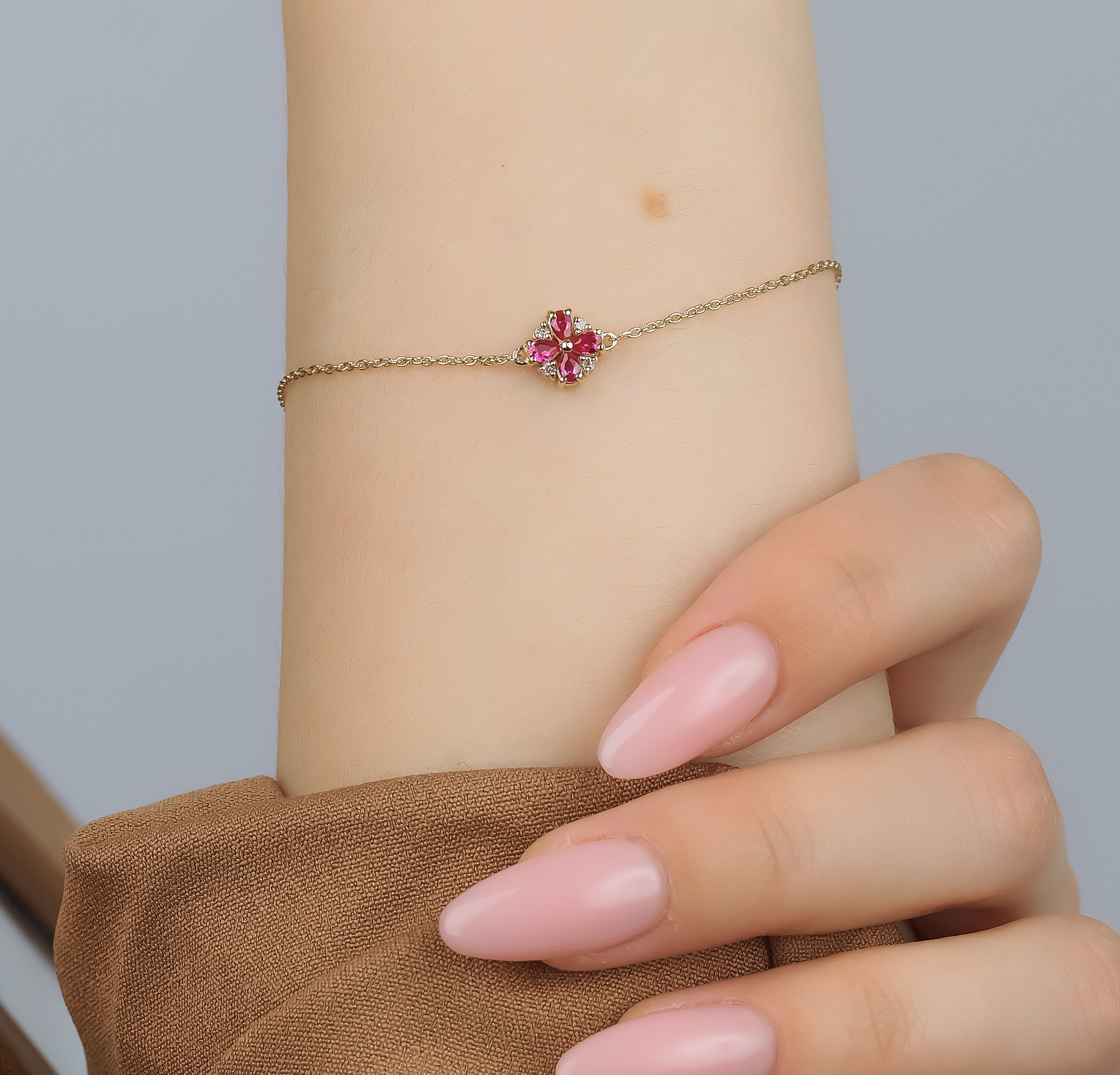 14K GOLD DIAMOND RUBY ALIX BRACELET – Jen K Online