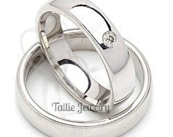 Platinum His & Hers Wedding Rings, Platinum Matching Wedding Bands Set , Platinum Diamond Wedding Rings, Platinum Wedding Bands