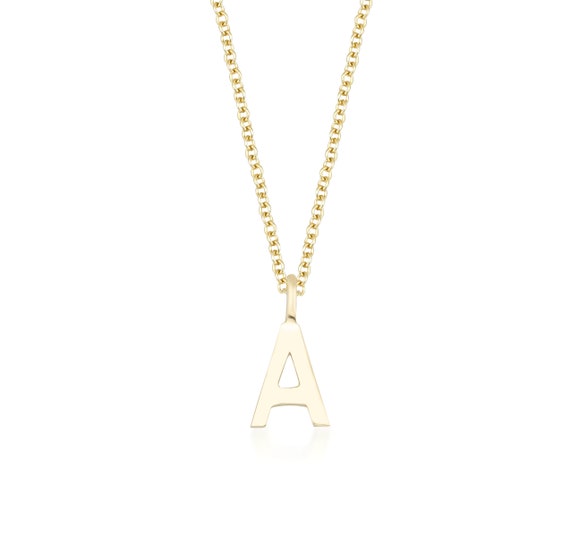 日本未入荷☆KING ICE☆White Gold Letter Necklace 14K Solid White Gold Letter Necklace, Minimalist Initial