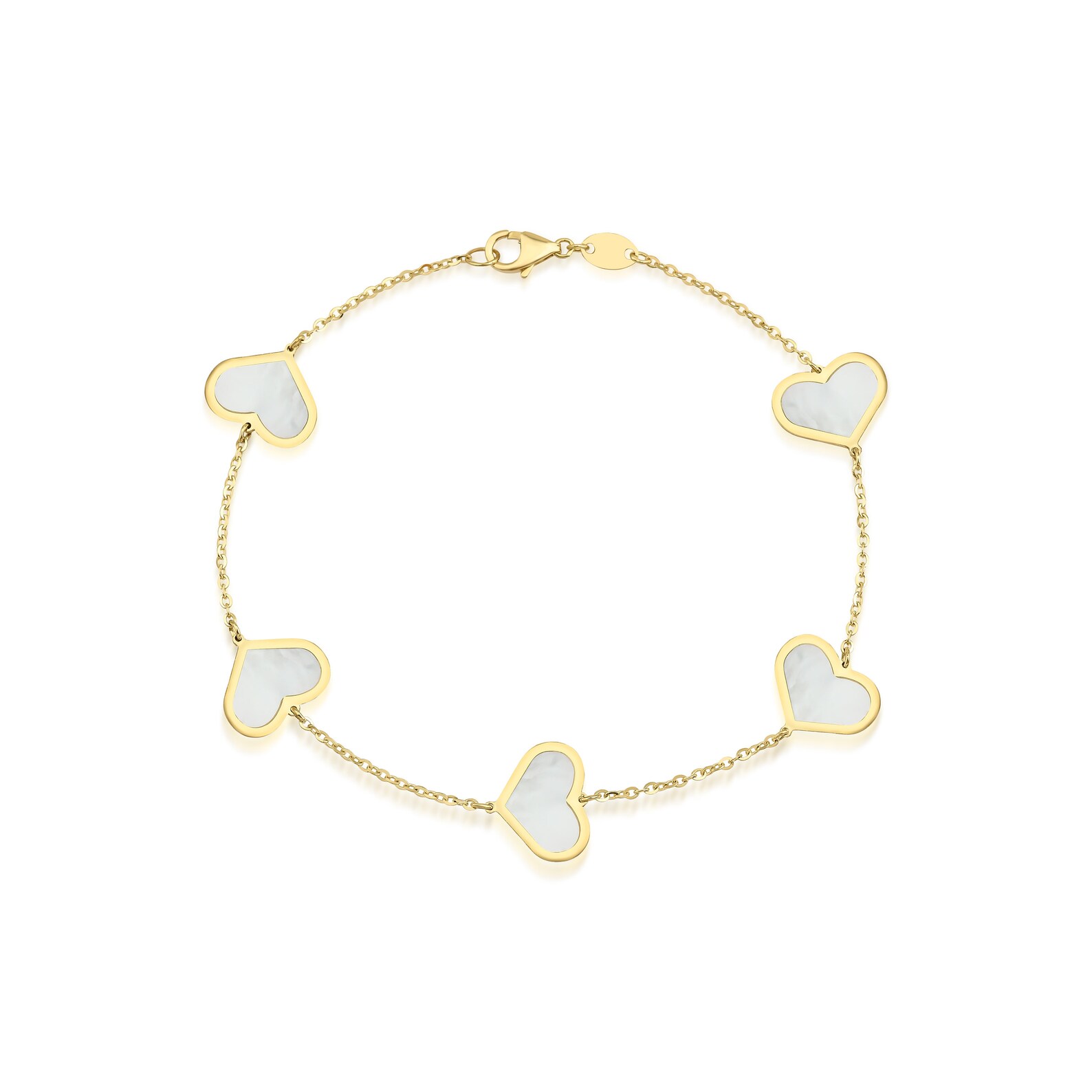 yellow gold heart anklet
