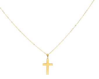 Cross Necklace, 14K Solid Yellow Gold Cross Necklace, Dainty Cross Necklace, Minimalist Cross Necklace, Gold Necklace