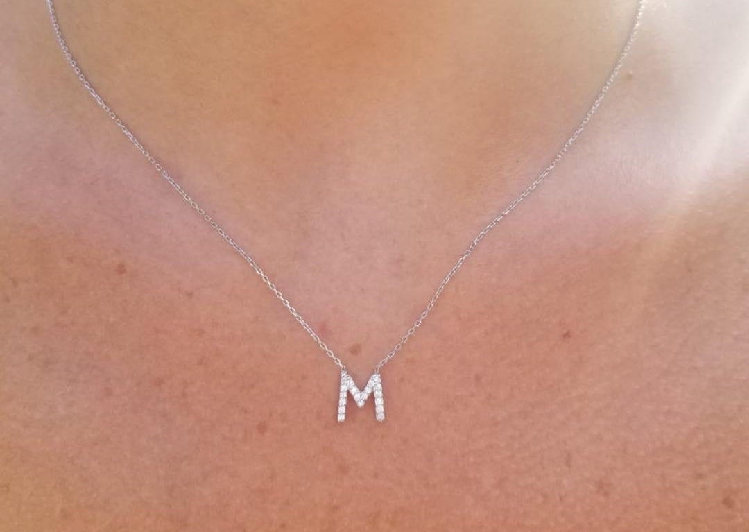 Silver Initial Pendant Necklace - Letter M – Emma White & The Jewellery  Makers