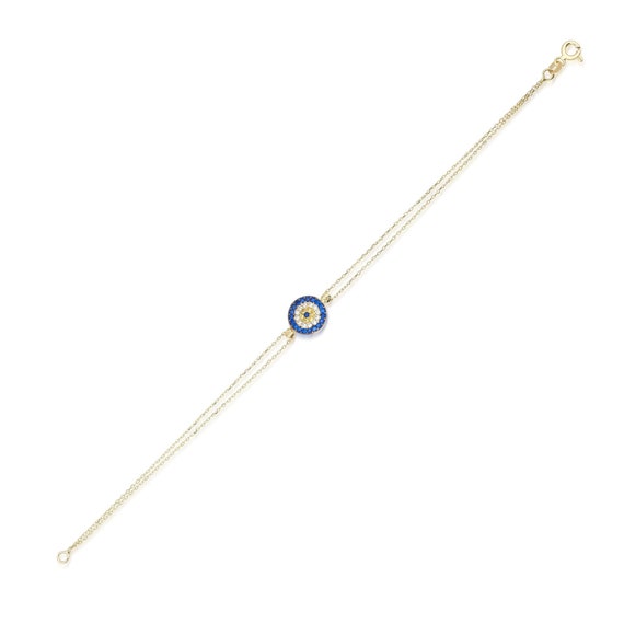 White gold shop evil eye bracelet