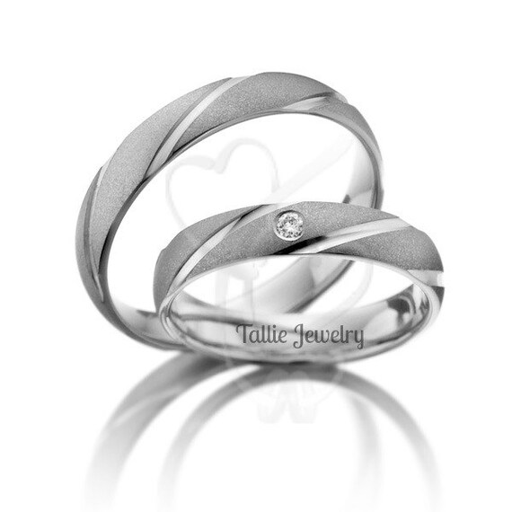 His and Hers Wedding Rings Set Matching Wedding Bands 10K 14K