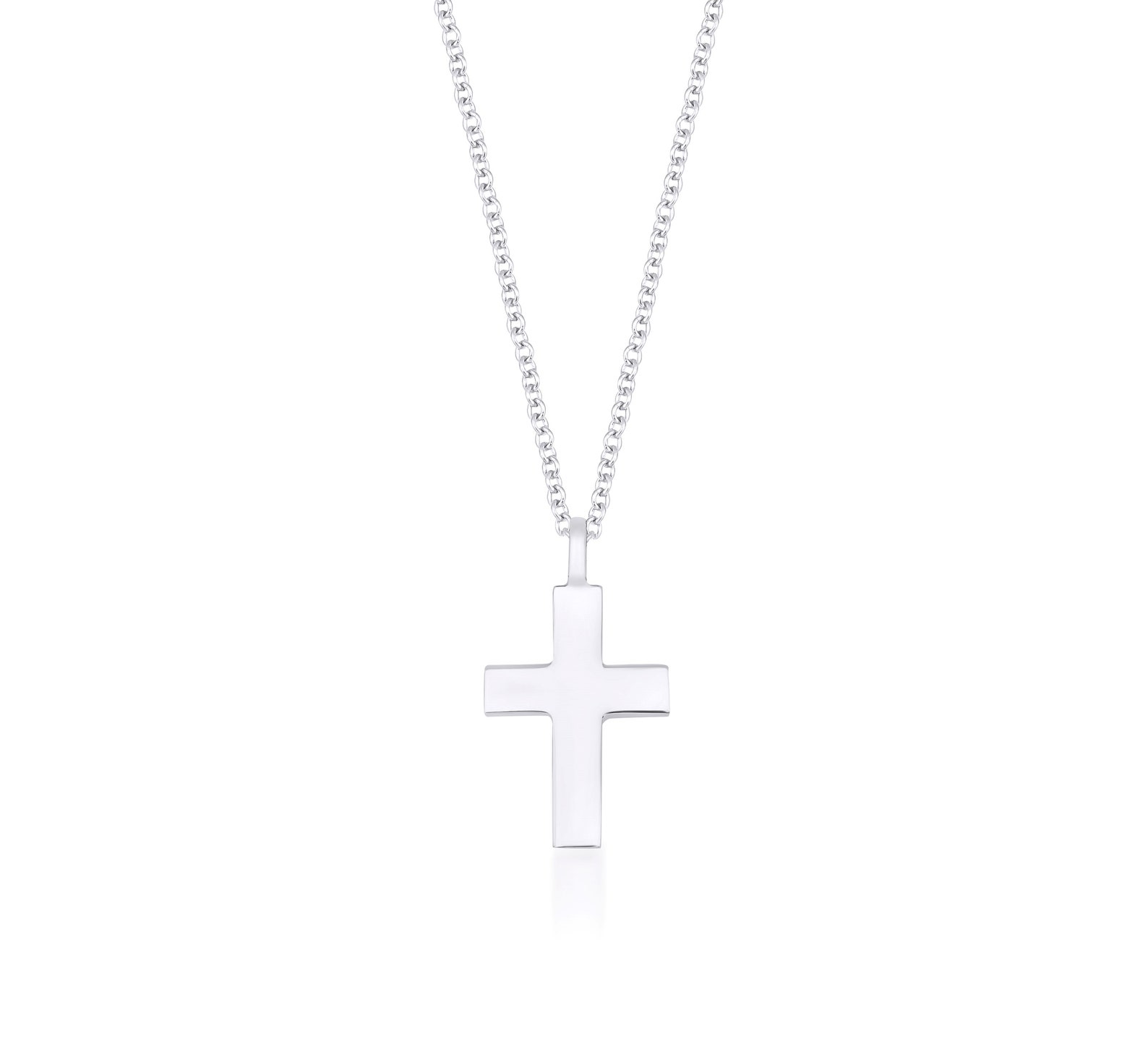 Cross Necklace 14K Solid White Gold Cross Necklace Small Etsy