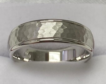 Platinum Wedding Bands ,  Platinum  Wedding Rings, 6mm Beveled Edge Satin Finish Platinum Mens Wedding Band, Rings for Men , 950 Platinum