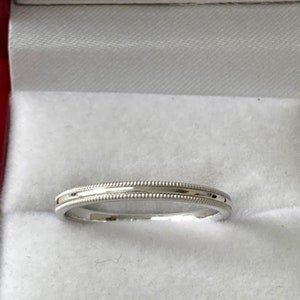 Platinum Plain Wedding Bands, 2mm Dome Milgrain Platinum Wedding Ring, His and Hers Platinum Wedding Bands, Mens and Womens Wedding Rings